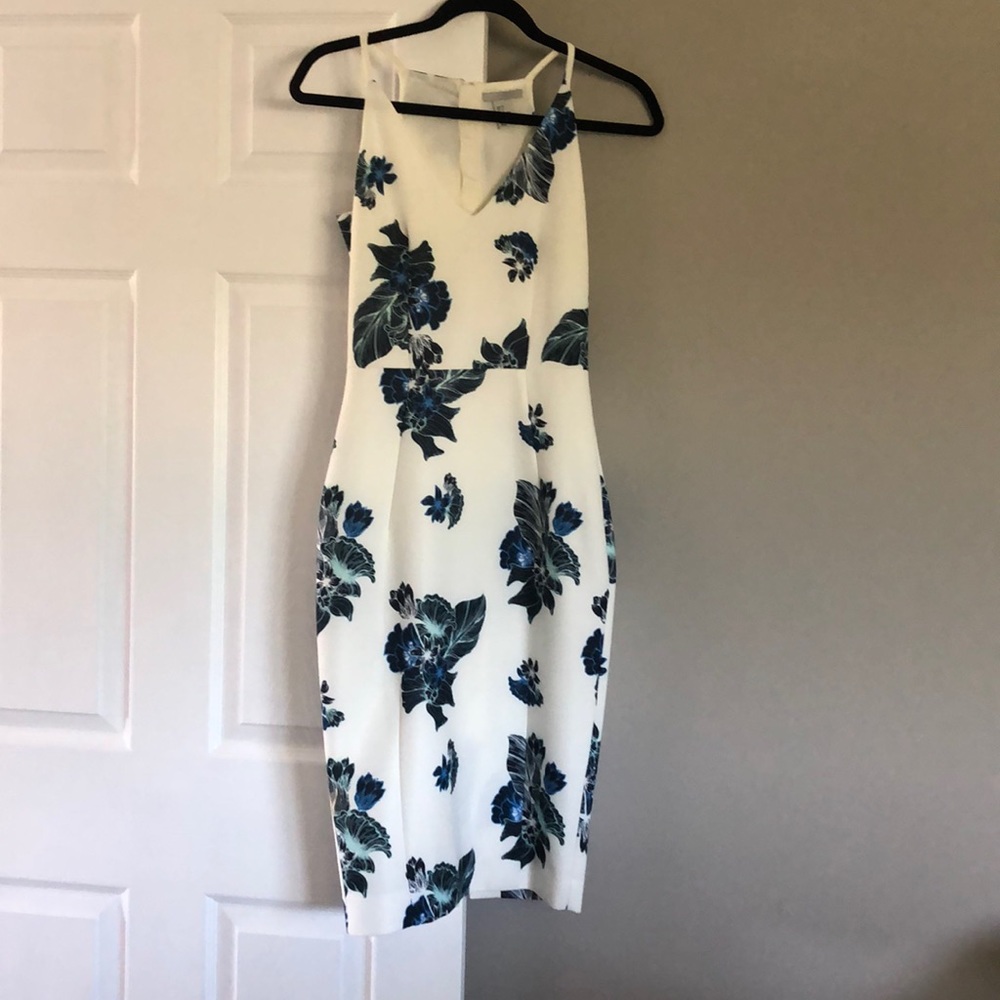 Blue and white floral dress